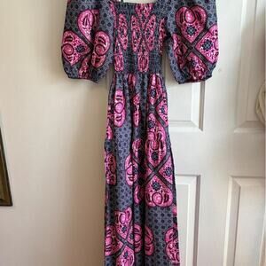 Elisamaria pink and gray paisley